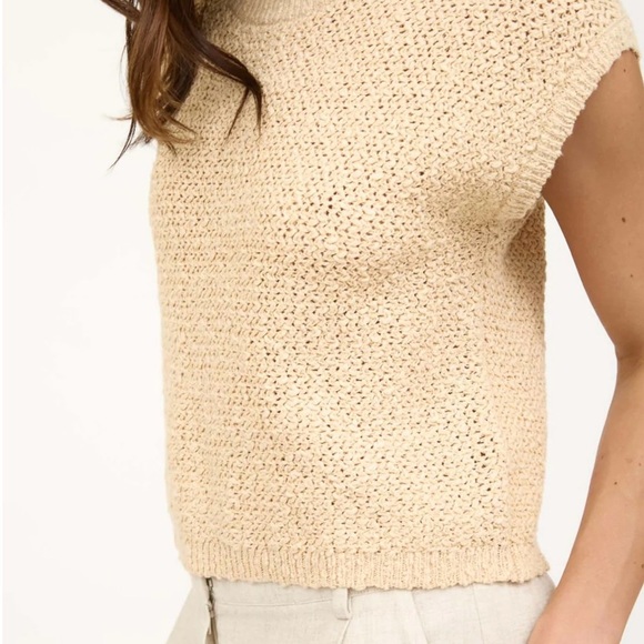 TEXTURED KNIT CREW NECK SHORT SLEEVE SWEATER - Picture 3 of 5